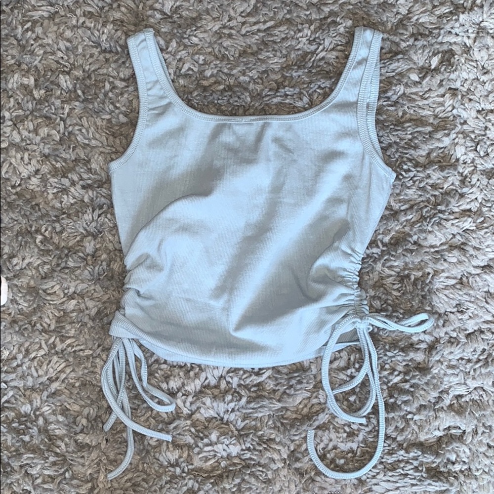 RUCHED BLUE CROP TOP - Picture 2 of 3
